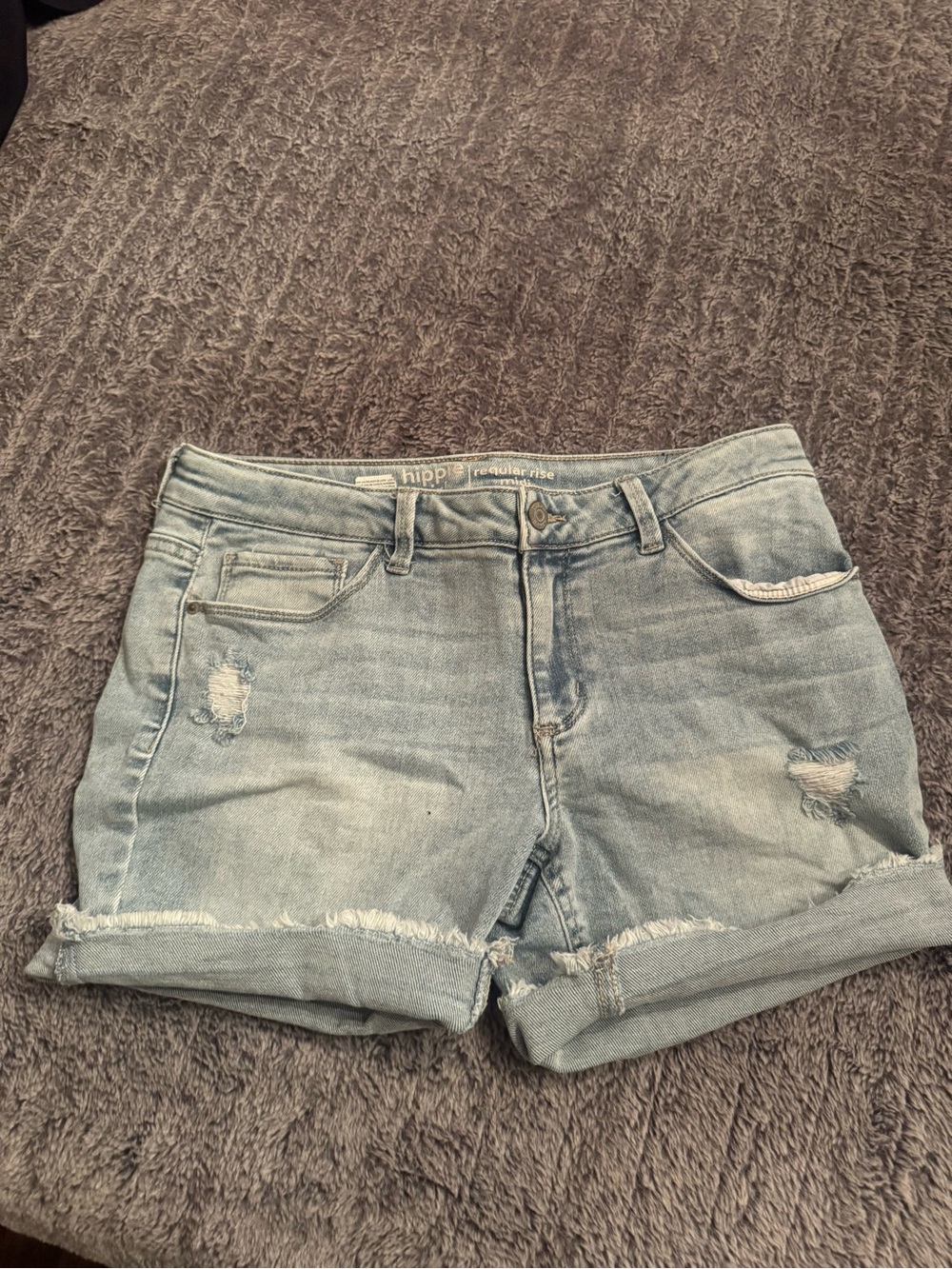 Hippie Rose Light Blue Distressed Denim Shorts